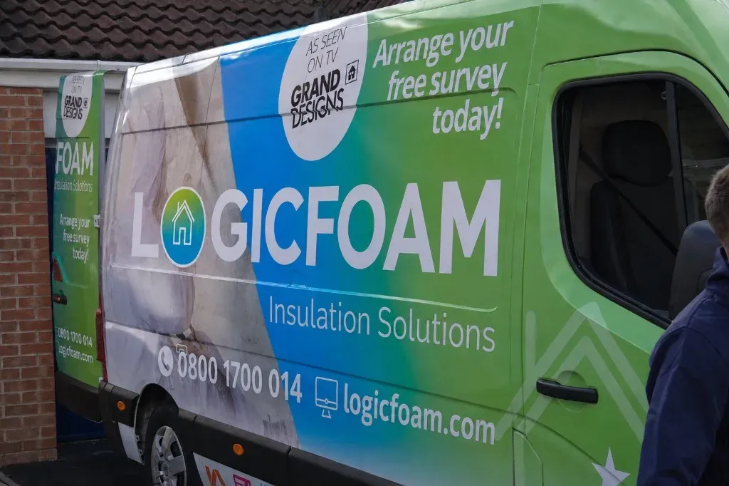 LogicFoam installation vehicle outside a UK home
